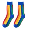 Rainbow mid-high socks, women's trendy socks, ins autumn and winter color-striped couple long socks, candy socks, one-piece consignment Item Picture